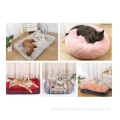 Wholesale Cute Cozy Comfy Semi Enclosed Winter Warm Indoor Washable Non Slip Round Pet Bed For Cats